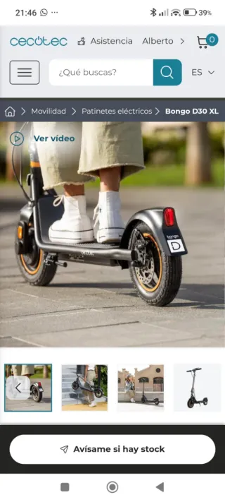 Patinete Eléctrico Cecotec Bongo D30 XL