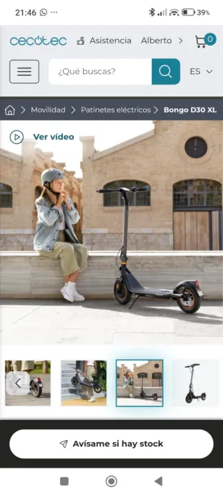 Patinete Eléctrico Cecotec Bongo D30 XL