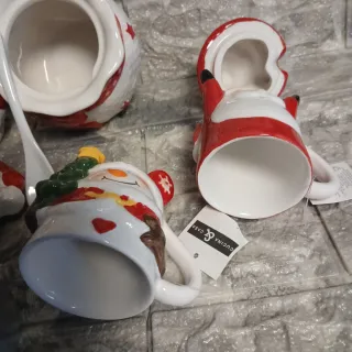 Set 4 Pezzi Ceramica Natale