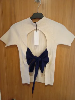 Jersey Zara manga corta lazo espalda M