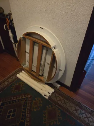 Mesa redonda madera lacada blanca