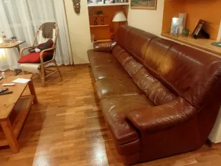 Divano in pelle marrone 3m