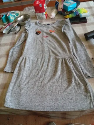 Vestido niña 10 años gris