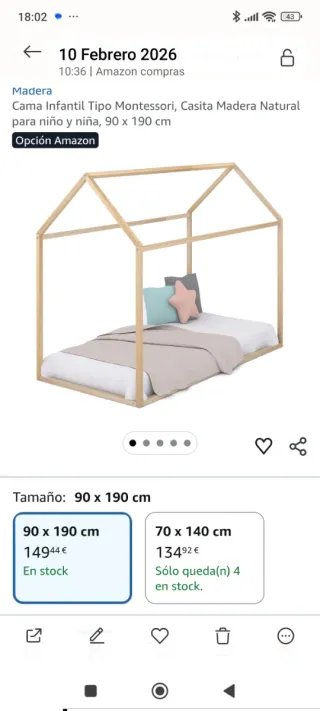 Cama Montessori Casa Madera