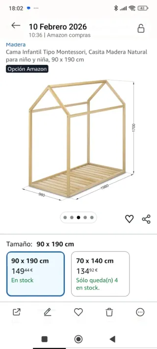 Cama Montessori Casa Madera