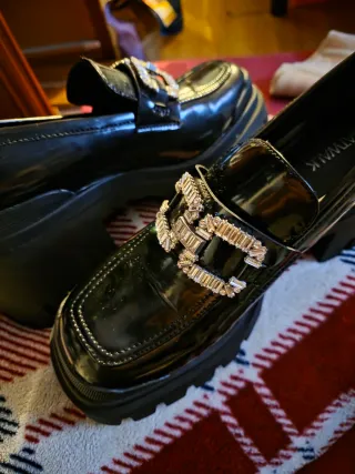 Zapatos Caramelo Negros Mujer