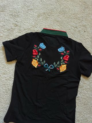 Polo Gucci Negro con cuello verde y rojo