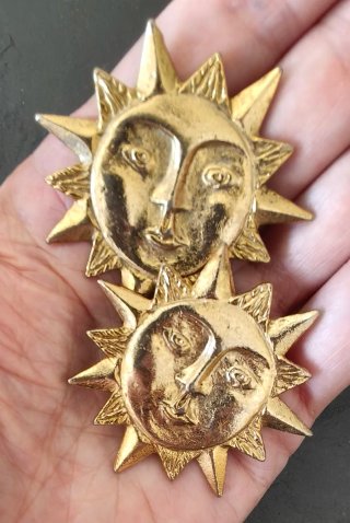 Pendientes Clip Ambre Libertine Sol vintage 80s
