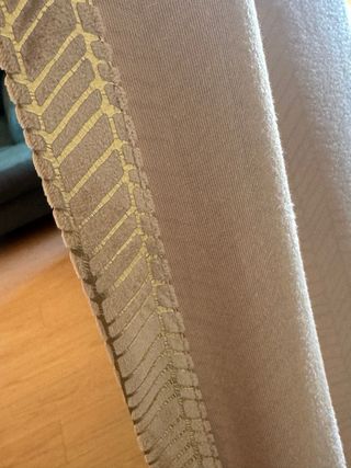 Cortinas Beige/Doradas Terciopelo Texturizado