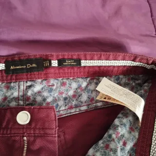 Pantalón Massimo Dutti Granate Slim Fit Talla 42