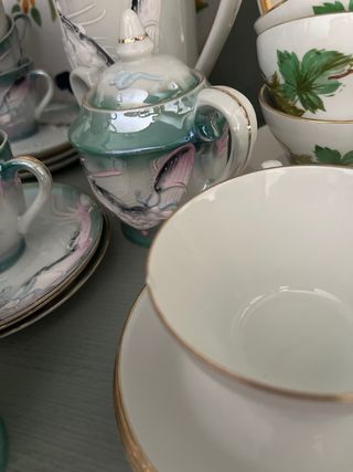 Juego Café Porcelana China Vigo Años 60