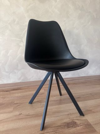 Set 4 Sedie da Pranzo Nordiche Nere