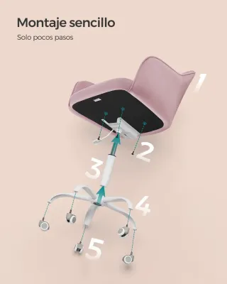 Silla Oficina Giratoria Rosa SONGMICS OBG019P02