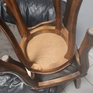 Set 2 sgabelli e poltroncina vintage