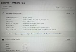 PORTATIL DELL LATITUDE 5400 i7 16 GB RAM 500 GB