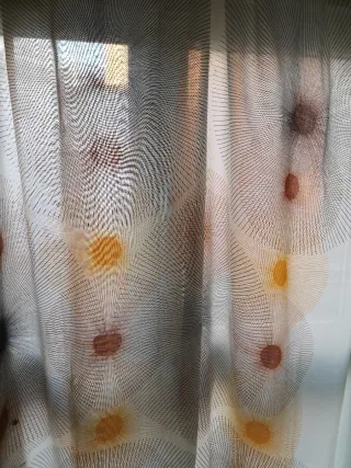 Cortina decorativa tela beige multicolor