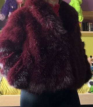 Chaqueta pelo borgoña talla XS