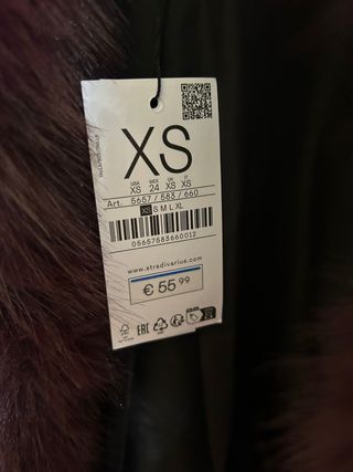 Chaqueta pelo borgoña talla XS