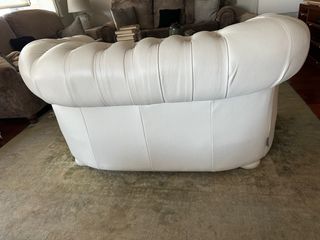 Divano Chester in pelle bianca