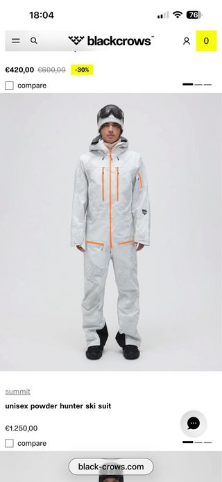 Mono traje esquí Blackcrows Talla M onepiece