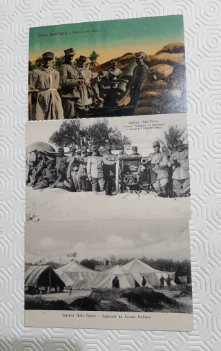 Tre cartoline Guerra Italo-Turca 1911