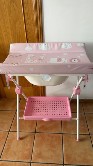 Bañera y cambiador plegable infantil