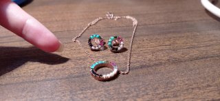 Collar y pendientes Tous plata 1ª Ley y rubies