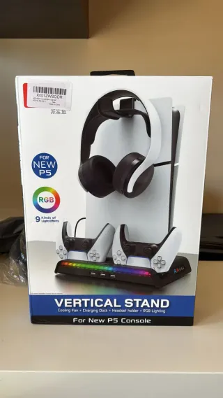 Base ricarica PS5 con RGB e supporto cuff