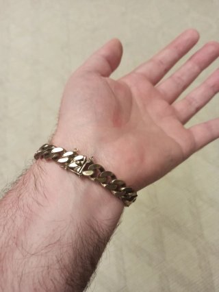 Pulsera de plata maciza (21cm × 1cm)