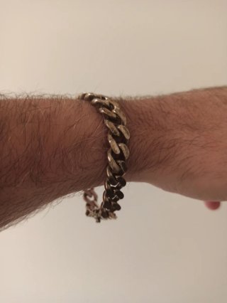 Pulsera de plata maciza (21cm × 1cm)