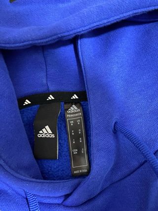 Felpa Adidas blu e grigia con logo