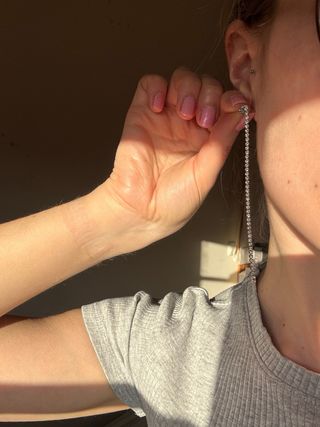 Pendientes largos circonitas plata