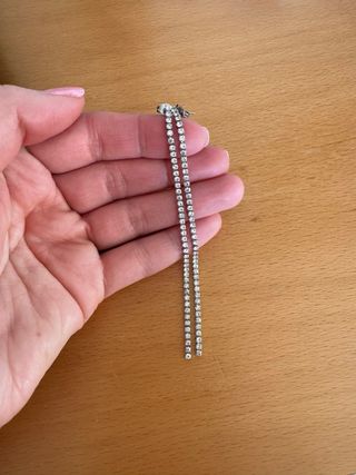 Pendientes largos circonitas plata