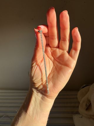 Pendientes largos circonitas plata