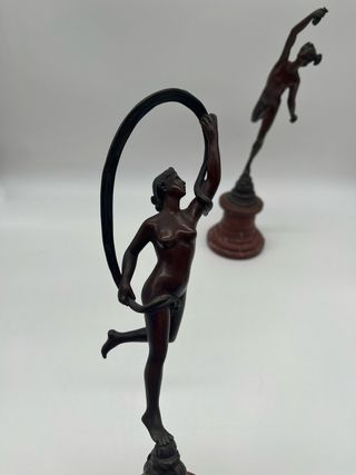 Pareja Figuras Bronce Estilo Clásico