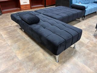 Sofá Cama Chaise Longue Negro