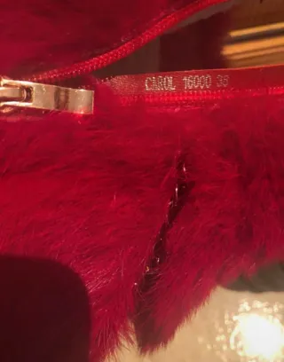 Botas Megias rojas con pelo y detalle de copo de n