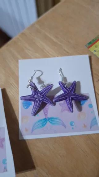 Pendientes Estrella de Mar Morados