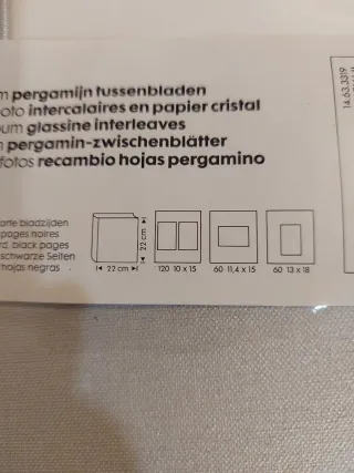 Álbum de fotos Hema con hojas de pergamino