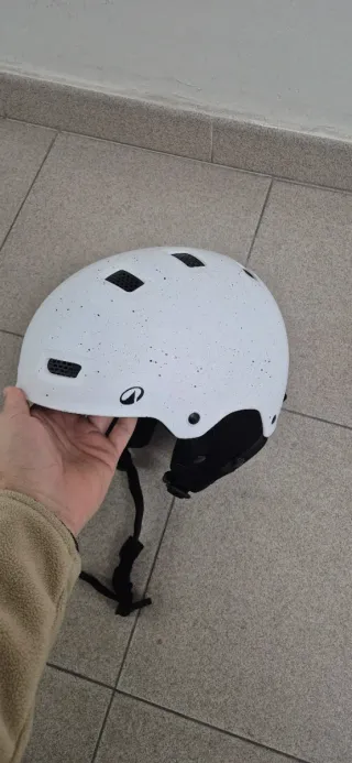 Casco esquí/snowboard blanco moteado