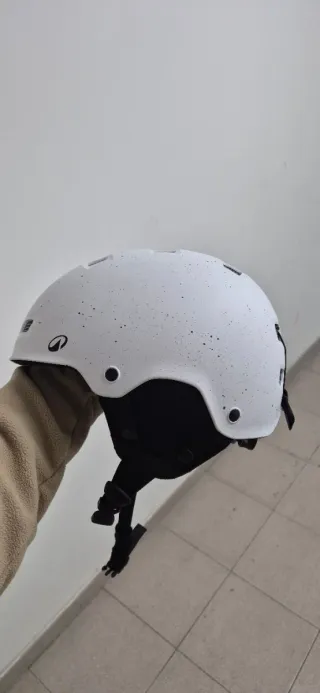 Casco esquí/snowboard blanco moteado