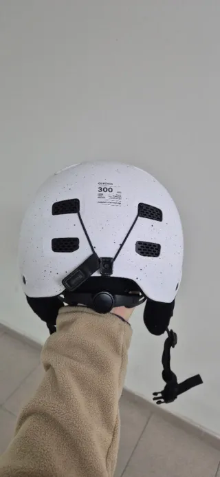 Casco esquí/snowboard blanco moteado