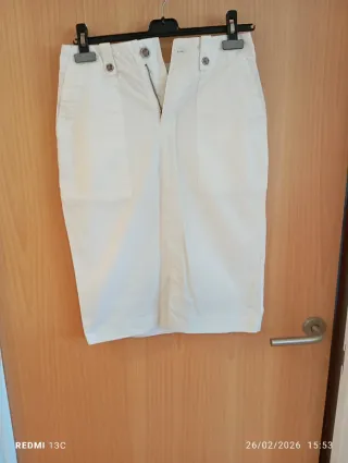 Falda vaquera blanca Talla 38
