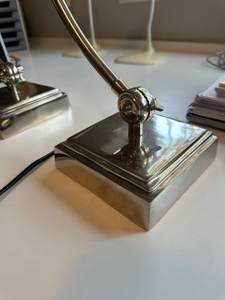 Conjunto Lámparas de escritorio metálica plateada