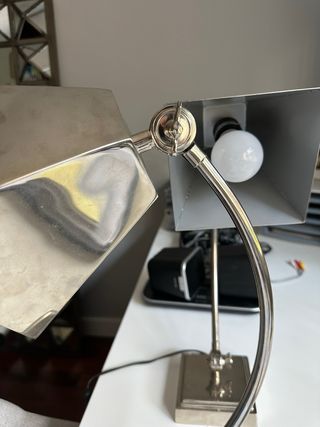 Conjunto Lámparas de escritorio metálica plateada