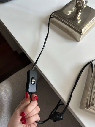 Conjunto Lámparas de escritorio metálica plateada