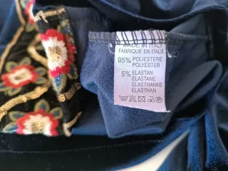 Blusa Terciopelo Bordada Boho (Made in Italy)