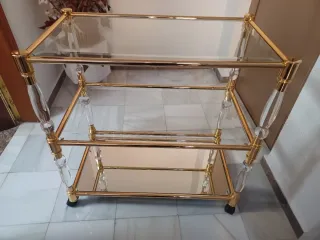 Conjunto de 3 carritos auxiliares de cristal