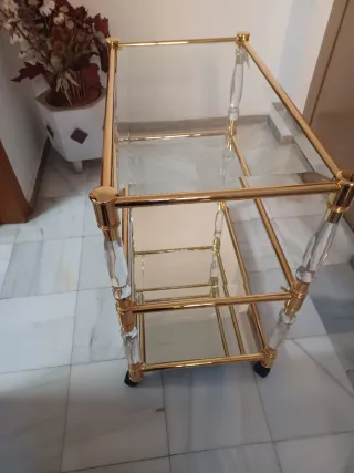 Conjunto de 3 carritos auxiliares de cristal