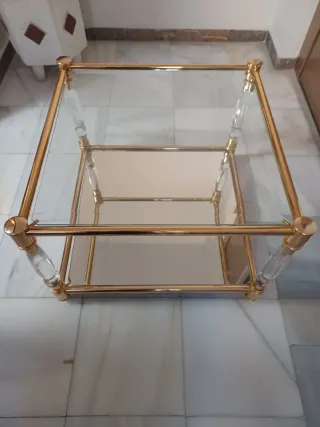 Conjunto de 3 carritos auxiliares de cristal